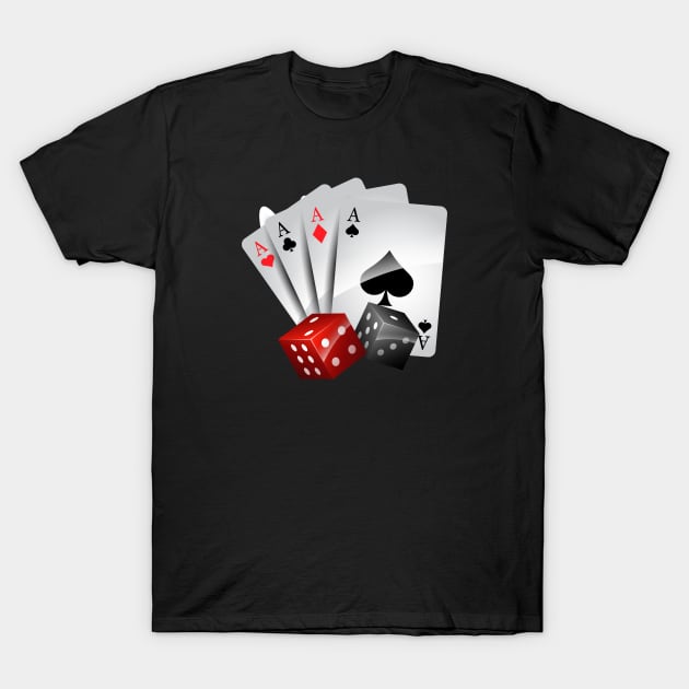Playing Cards T-Shirt by MaiKStore